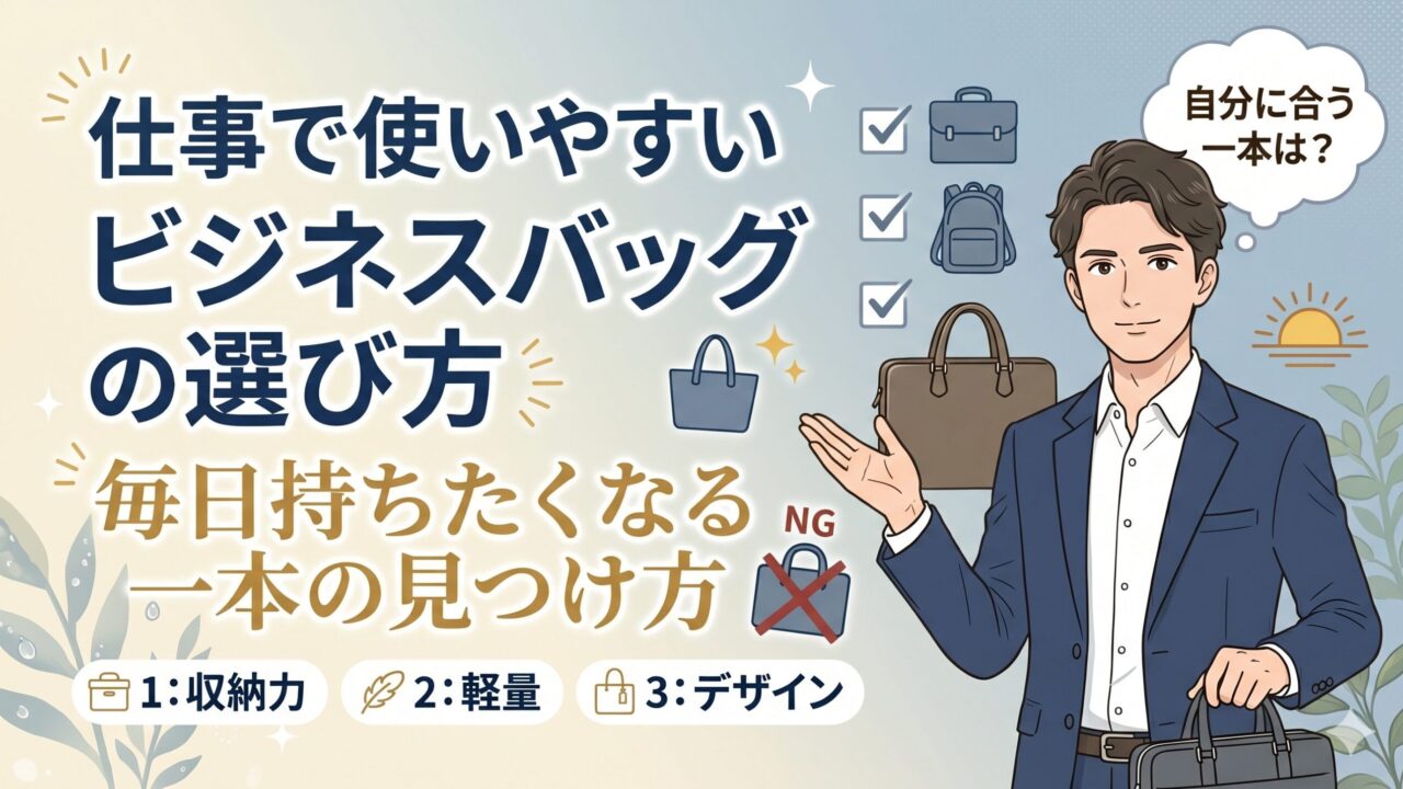 仕事で使いやすいビジネスバッグの選び方｜毎日持ちたくなる一本の見つけ方