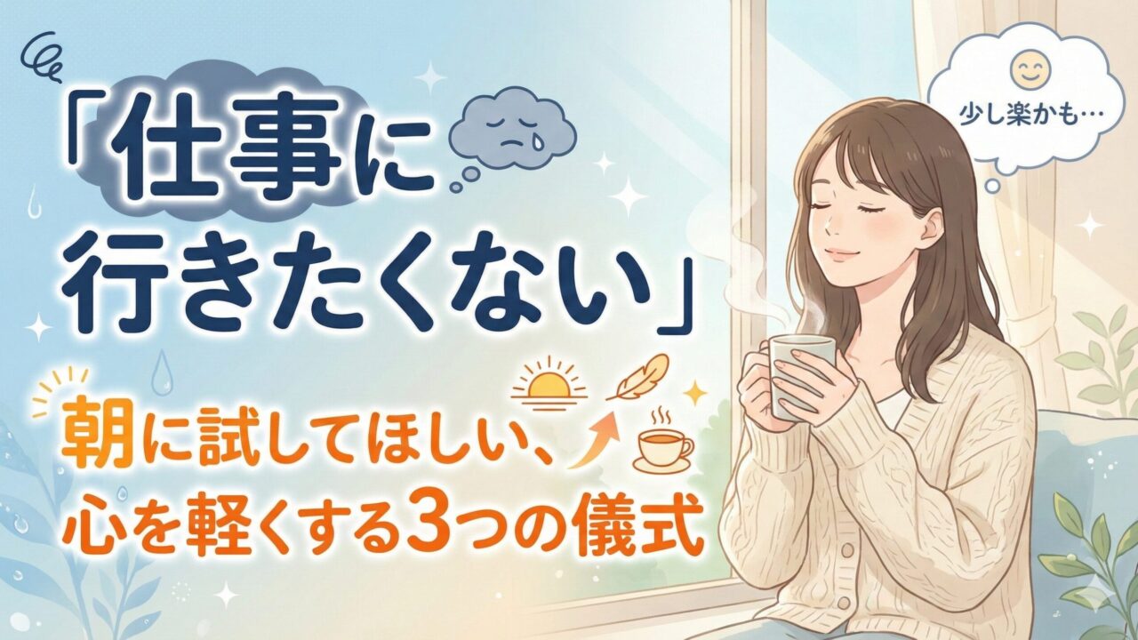 「仕事に行きたくない」朝に試してほしい、心を軽くする3つの儀式